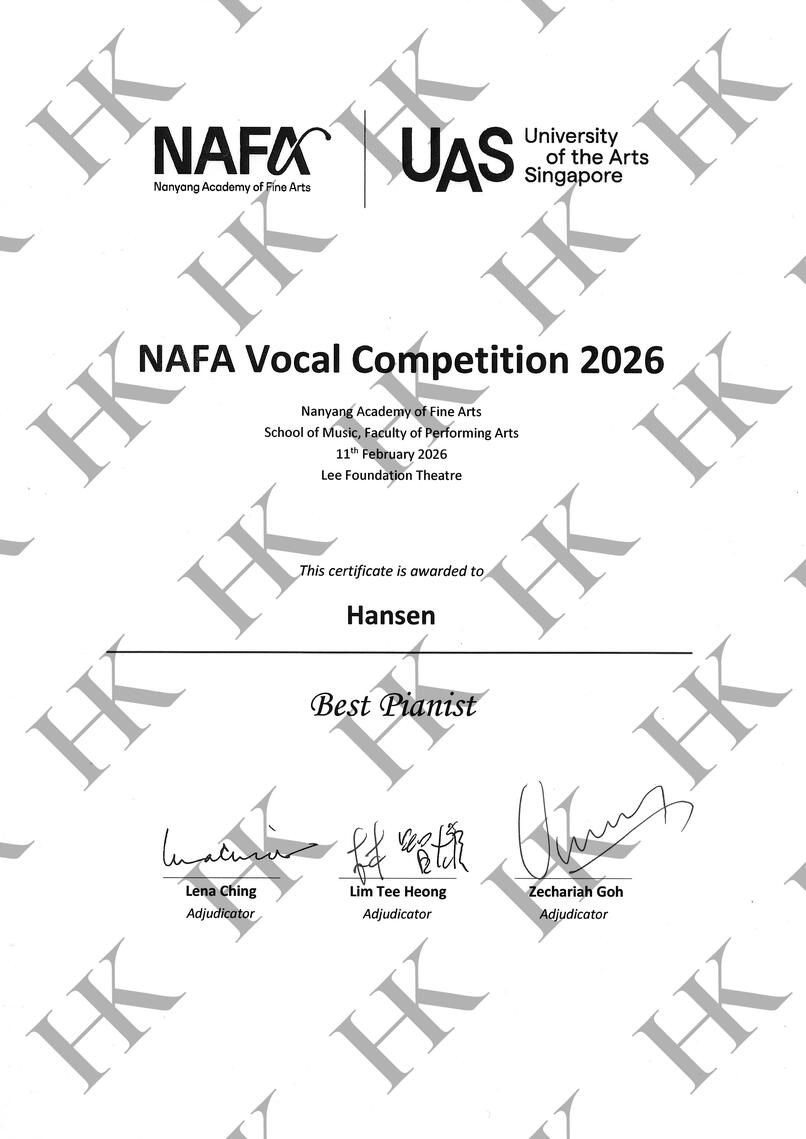 Best Pianist for NAFA Vocal Competition 2026