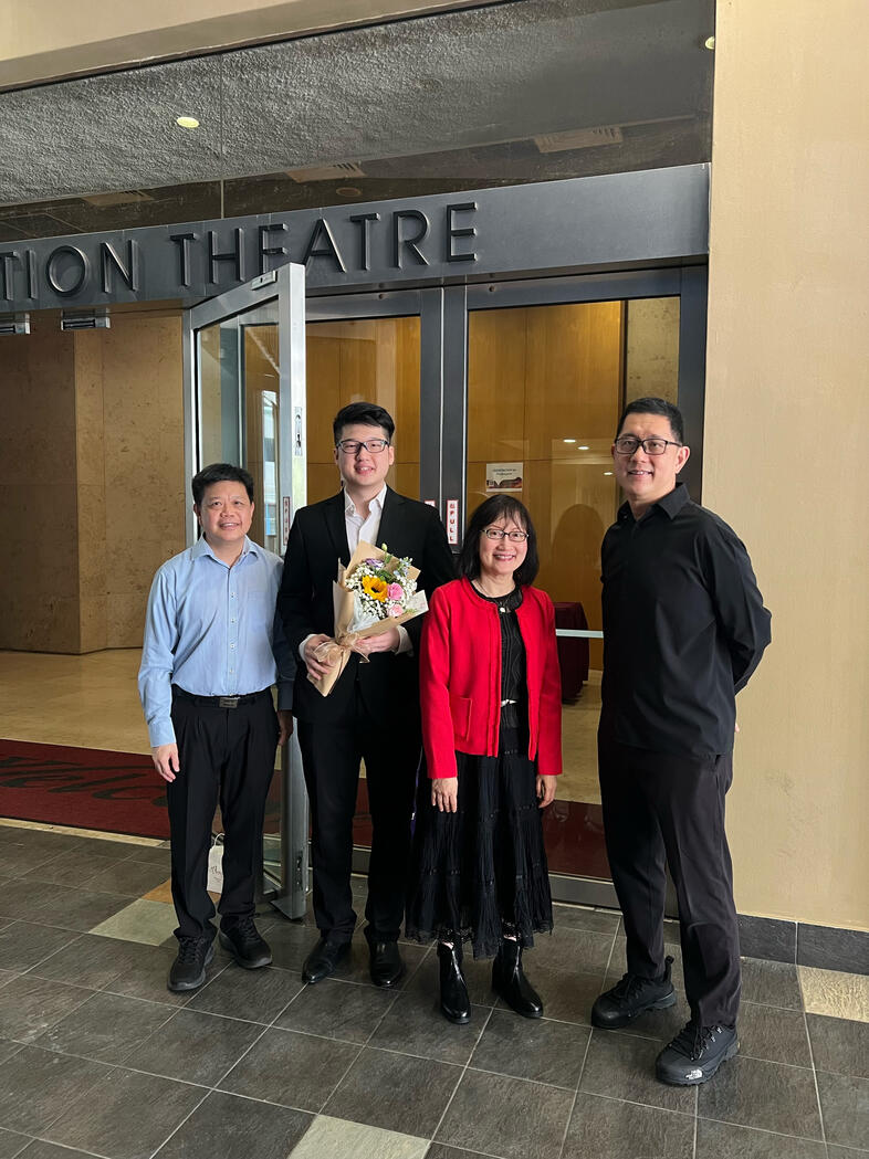 With Dr. Nicholas Ong (Principal Study lecturer), Dr. Mary Wu (external panelist), Dr. Zechariah Goh (Orchestration lecturer)